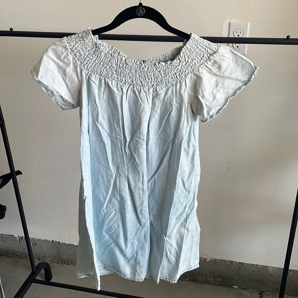Women’s denim colored top